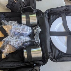 Men's Black Picnic Set with Stainless Steel Mugs